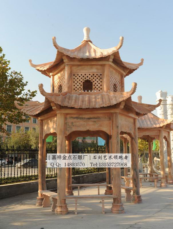 小区别墅欧式石雕凉亭 园林仿古石亭子