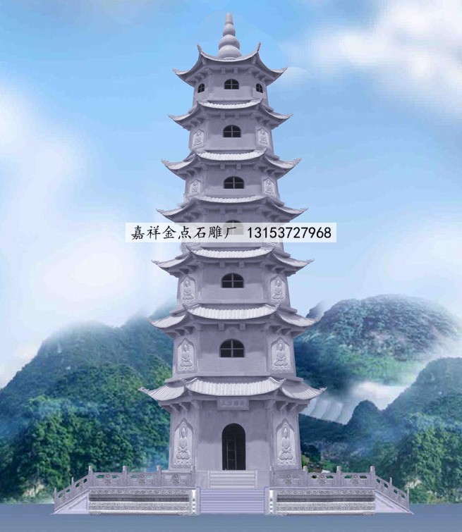 石雕佛塔,石塔效果图