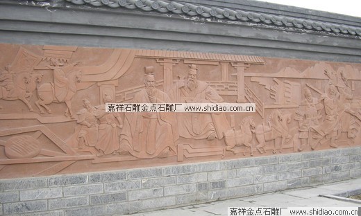 石雕浮雕墙,石雕照壁