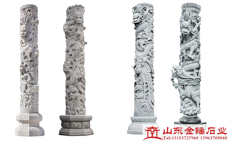 石雕龙柱盘龙柱图片