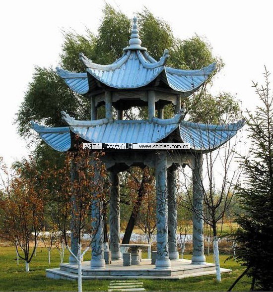 石雕凉亭公园中必不可少的建筑