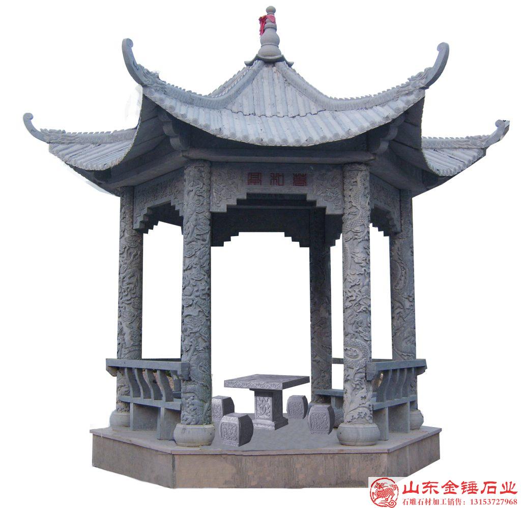 石雕亭子一亭一景，匠心点睛 —— 山东金锤石业石雕亭子