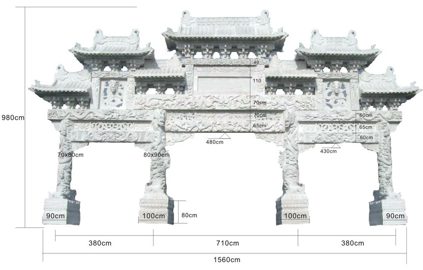 石雕牌坊尺寸图