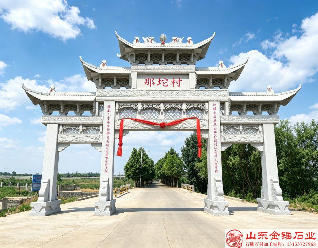 石牌坊厂家–村庄路口摆放的农村门楼有哪些