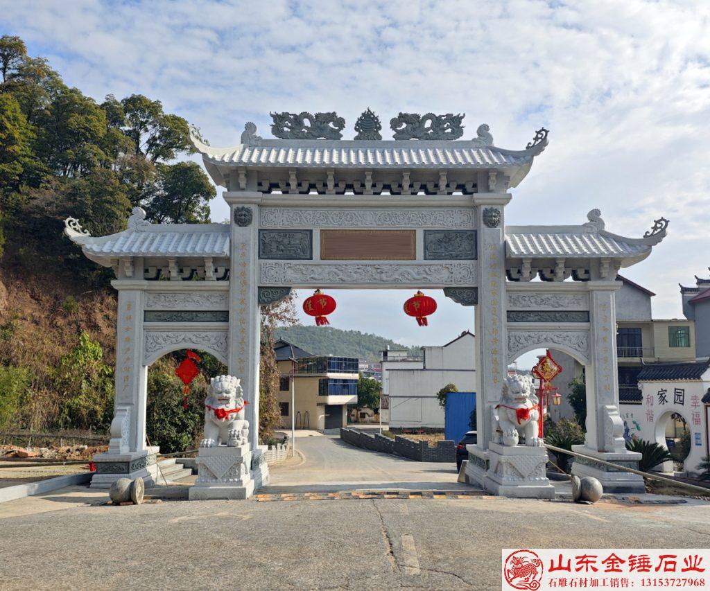 社区大门牌坊入口牌坊图片制作样式