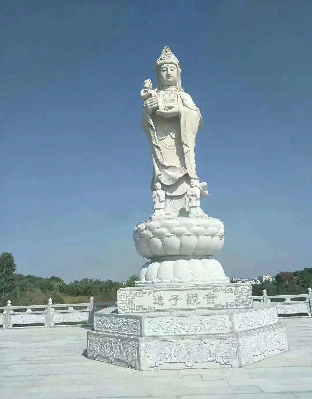 石雕观音像大型石雕佛像的制作与吊装