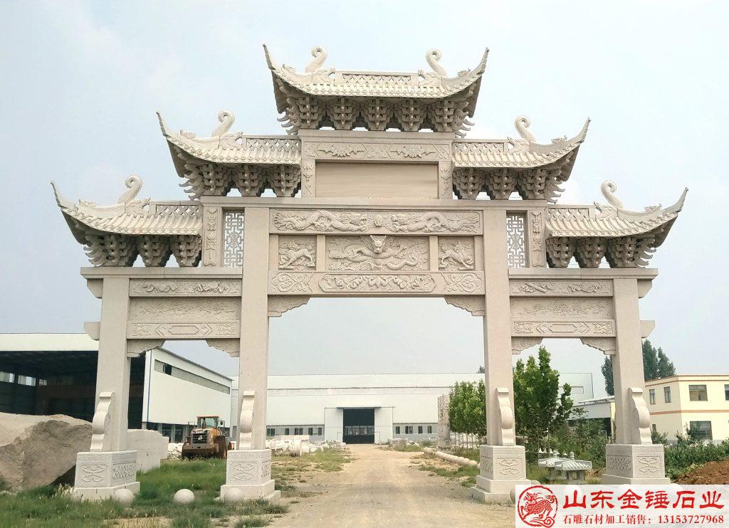 石牌坊上都雕刻什么图案及寓意｜金锤石业解读石牌坊浮雕里的中式吉祥密码